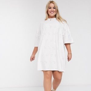 Oversized white cotton T-shirt dress